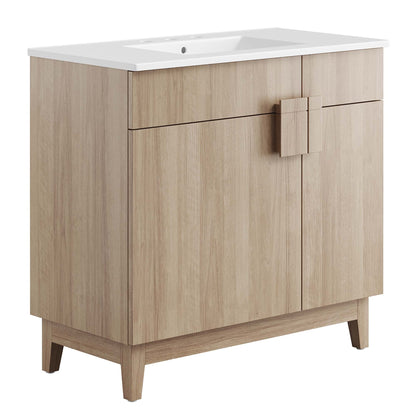 Miles 36" Bathroom Vanity by Modway - White Black / White Oak / White Walnut