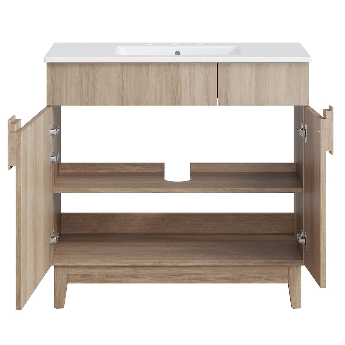 Miles 36" Bathroom Vanity by Modway - White Black / White Oak / White Walnut