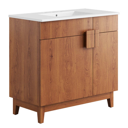 Miles 36" Bathroom Vanity by Modway - White Black / White Oak / White Walnut