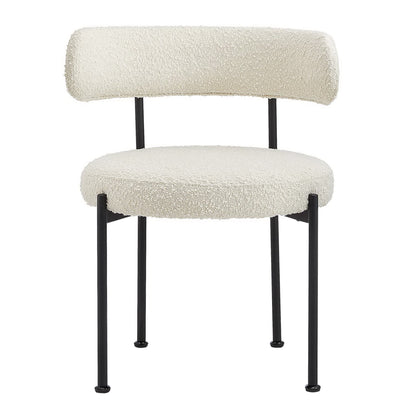 Albie Boucle Fabric Dining Chairs Set of 2 by Modway