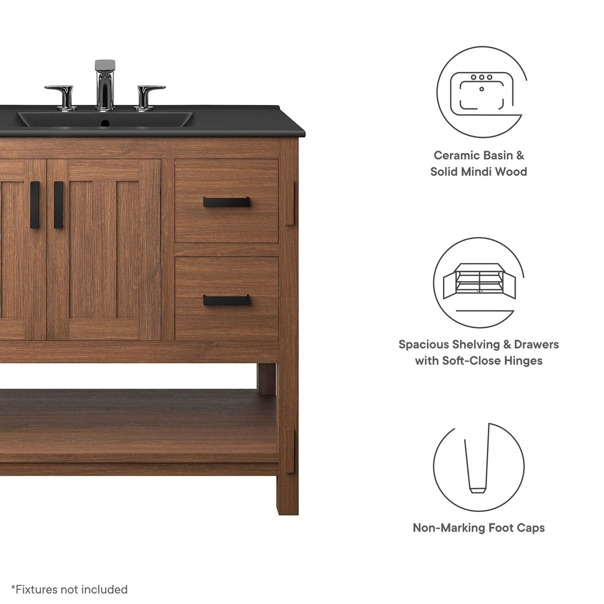 Ashlyn 36" Wood Bathroom Vanity by Modway