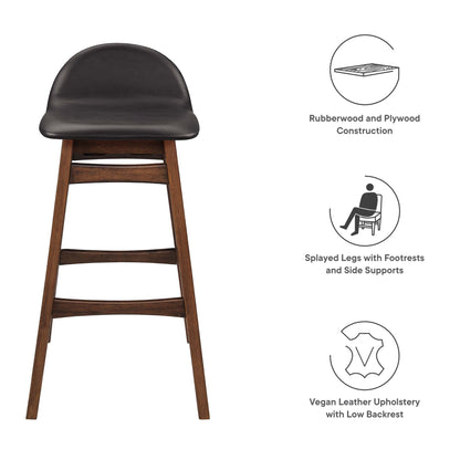 Juno Wood Bar Stool Set of 2 by Modway - Brown