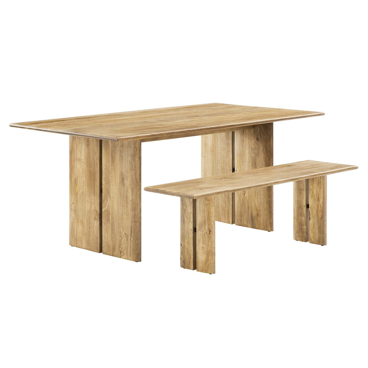 Amistad 72" Wood Dining Table and Bench Set by Modway