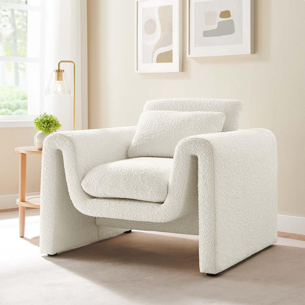 Waverly Boucle Upholstered Armchair by Modway