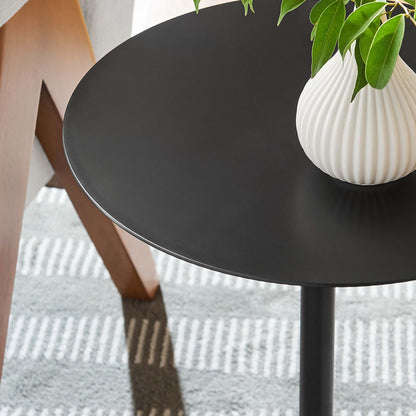 Aliza Round White Marble Side Table by Modway