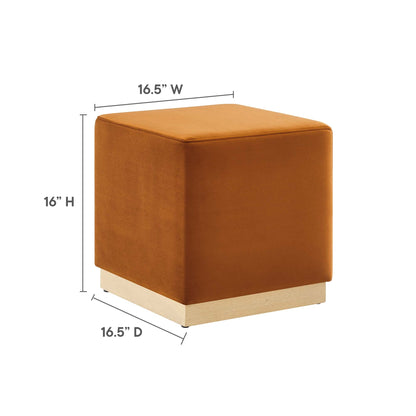 Tilden 17" Square Performance Velvet Upholstered Ottoman by Modway