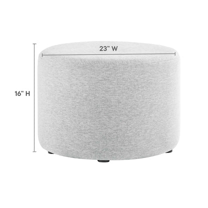 Callum Large 23" Round Woven Heathered Fabric Upholstered Ottoman by Modway