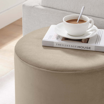 Tilden 16" Round Performance Velvet Upholstered Ottoman by Modway