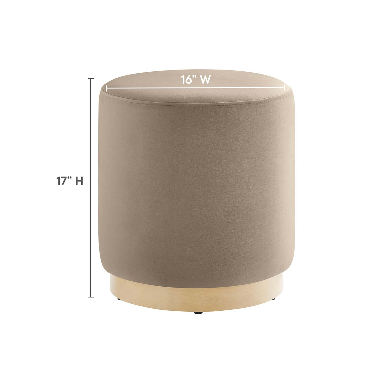 Tilden 16" Round Performance Velvet Upholstered Ottoman by Modway