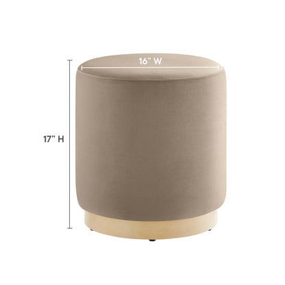 Tilden 16" Round Performance Velvet Upholstered Ottoman by Modway