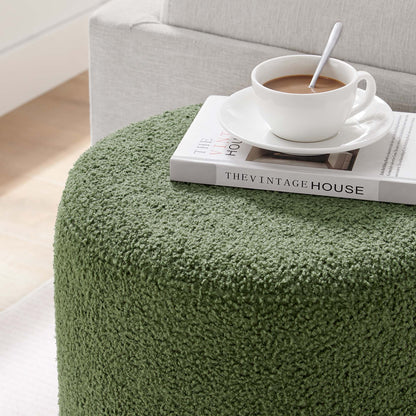 Tilden 16" Round Sherpa Upholstered Ottoman by Modway