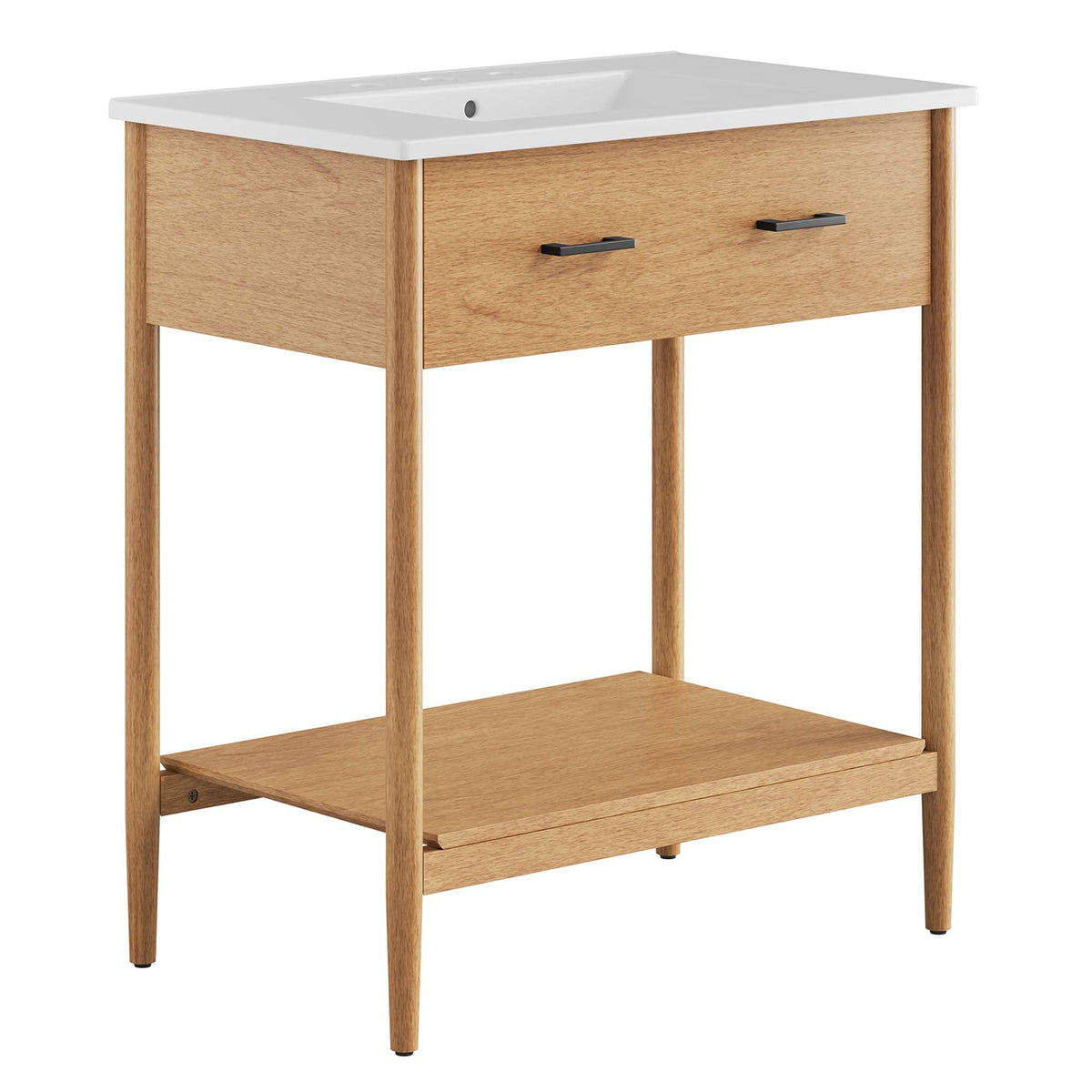 Zaire 30" Bathroom Vanity by Modway - Natural White / Walnut White