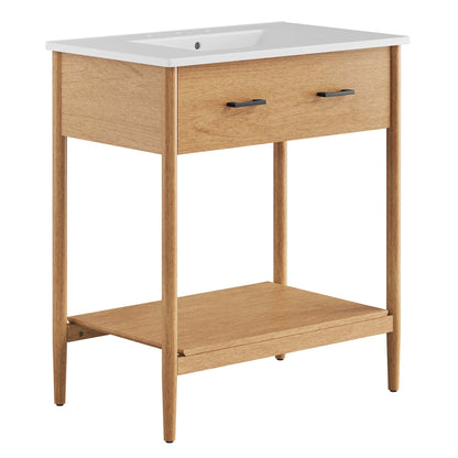 Zaire 30" Bathroom Vanity by Modway - Natural White / Walnut White