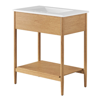 Zaire 30" Bathroom Vanity by Modway - Natural White / Walnut White