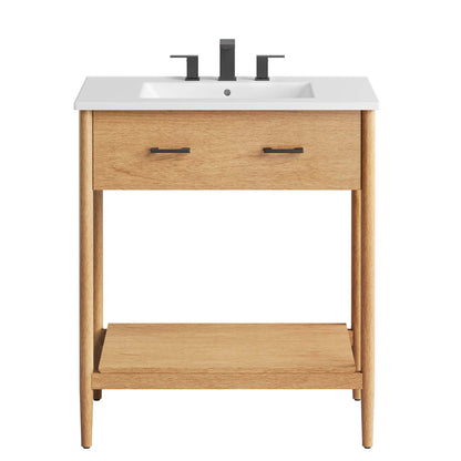 Zaire 30" Bathroom Vanity by Modway - Natural White / Walnut White