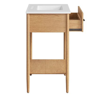 Zaire 30" Bathroom Vanity by Modway - Natural White / Walnut White