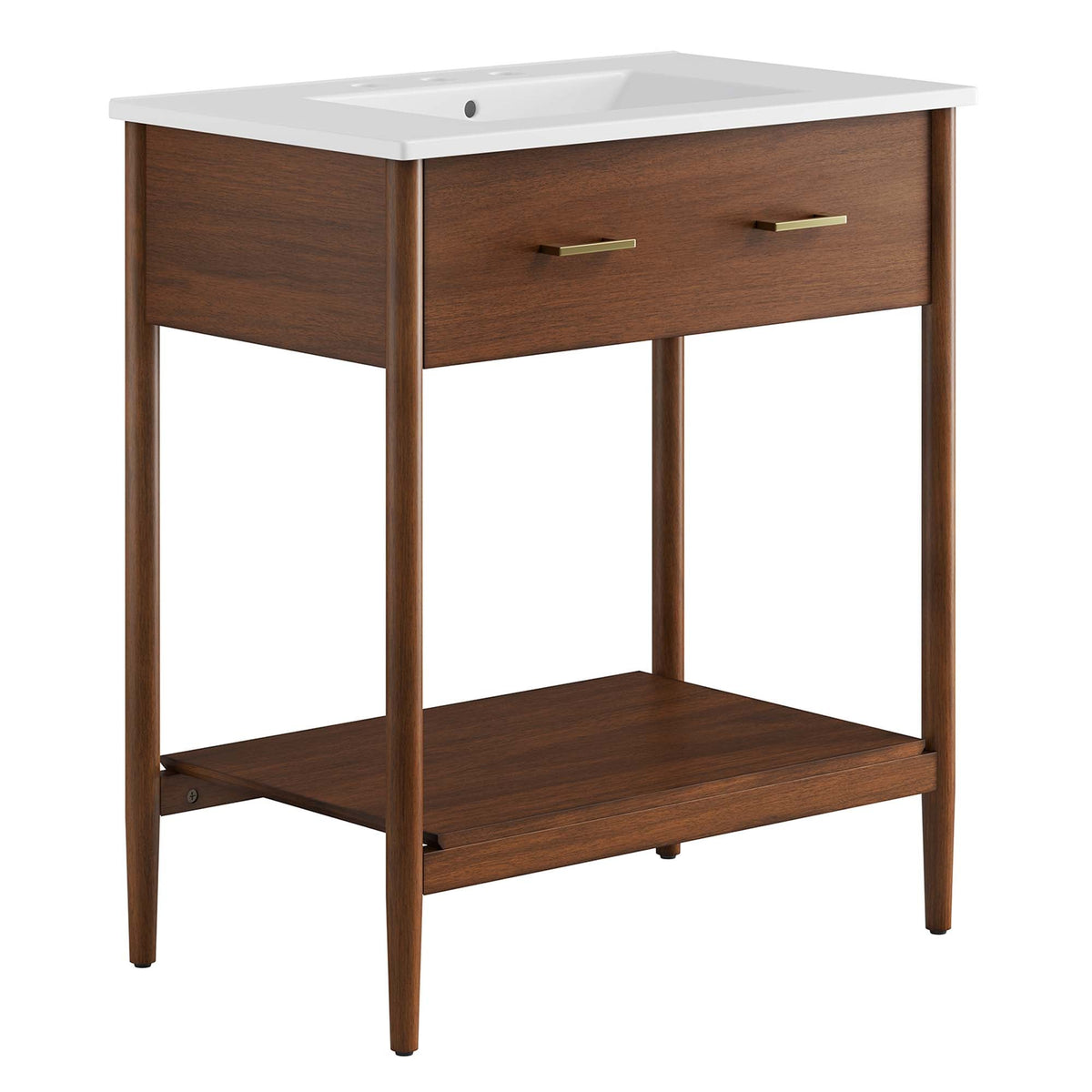Zaire 30" Bathroom Vanity by Modway - Natural White / Walnut White