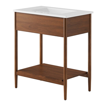Zaire 30" Bathroom Vanity by Modway - Natural White / Walnut White