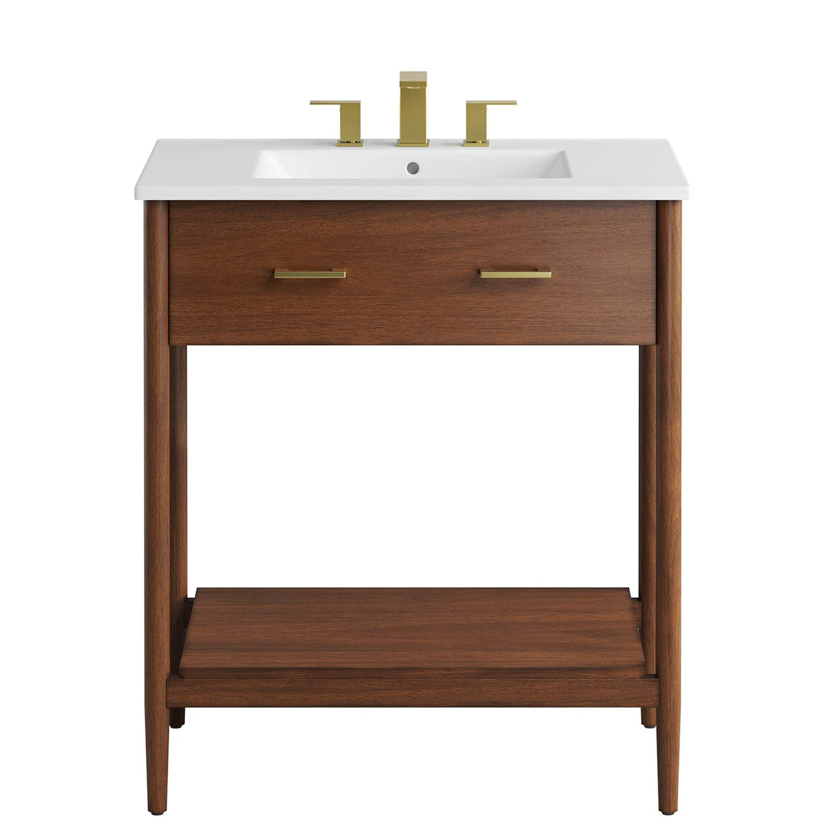 Zaire 30" Bathroom Vanity by Modway - Natural White / Walnut White