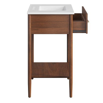 Zaire 30" Bathroom Vanity by Modway - Natural White / Walnut White