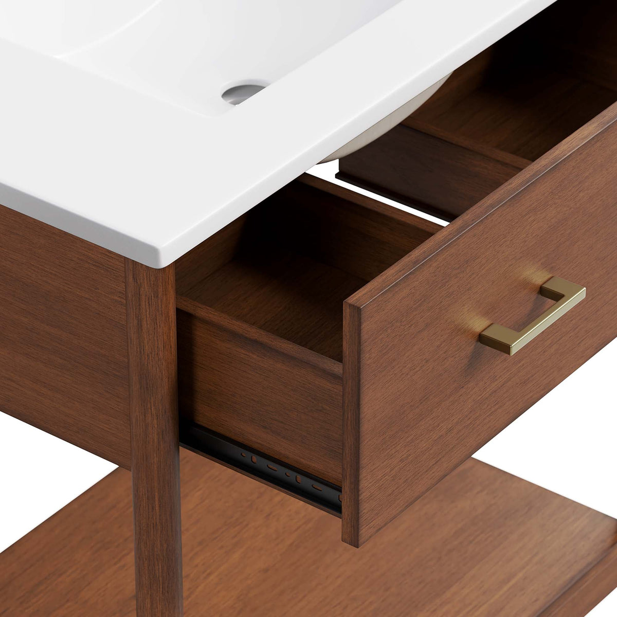 Zaire 30" Bathroom Vanity by Modway - Natural White / Walnut White
