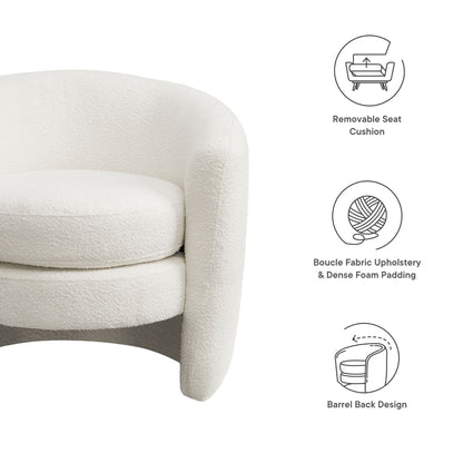 Affinity Upholstered Boucle Fabric Curved Back Armchair by Modway