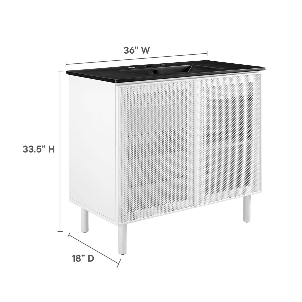 Calla 36" Perforated Metal Bathroom Vanity by Modway - EEI-6680