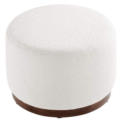 Tilden Large 23" Round Boucle Upholstered Upholstered Ottoman by Modway