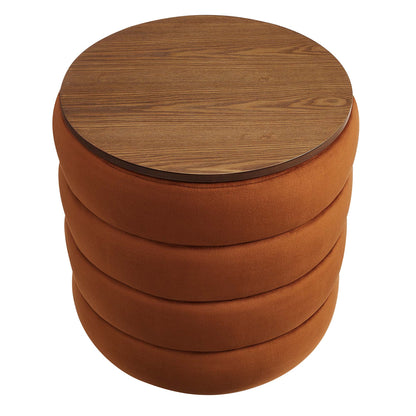 Mezzo Round Performance Velvet Storage Ottoman by Modway