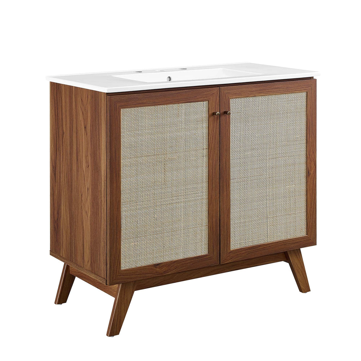 Soma 36" Bathroom Vanity by Modway - Oak White / Walnut White