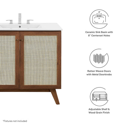 Soma 36" Bathroom Vanity by Modway - Oak White / Walnut White