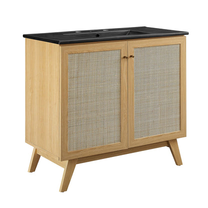 Soma 36" Bathroom Vanity by Modway - Oak Black / Walnut Black