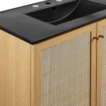 Soma 36" Bathroom Vanity by Modway - Oak Black / Walnut Black