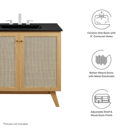 Soma 36" Bathroom Vanity by Modway - Oak Black / Walnut Black