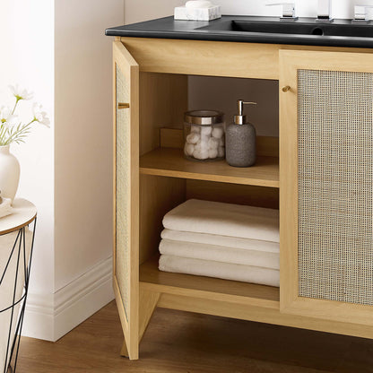 Soma 36" Bathroom Vanity by Modway - Oak Black / Walnut Black
