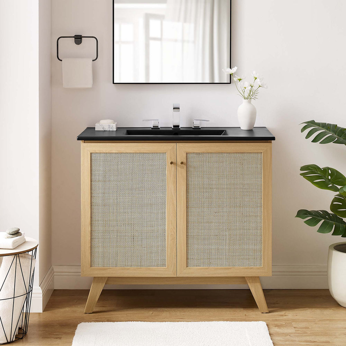 Soma 36" Bathroom Vanity by Modway - Oak Black / Walnut Black