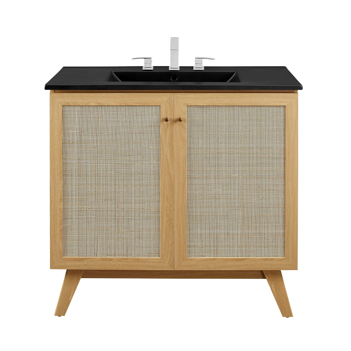 Soma 36" Bathroom Vanity by Modway - Oak Black / Walnut Black
