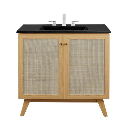 Soma 36" Bathroom Vanity by Modway - Oak Black / Walnut Black