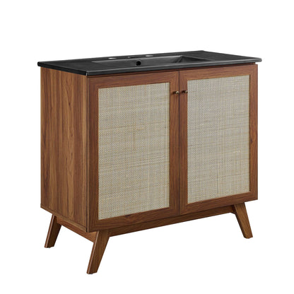 Soma 36" Bathroom Vanity by Modway - Oak Black / Walnut Black