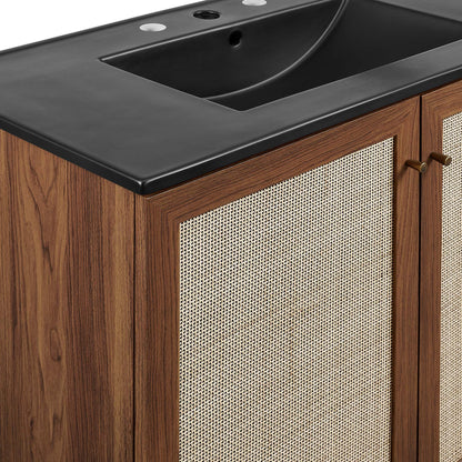 Soma 36" Bathroom Vanity by Modway - Oak Black / Walnut Black