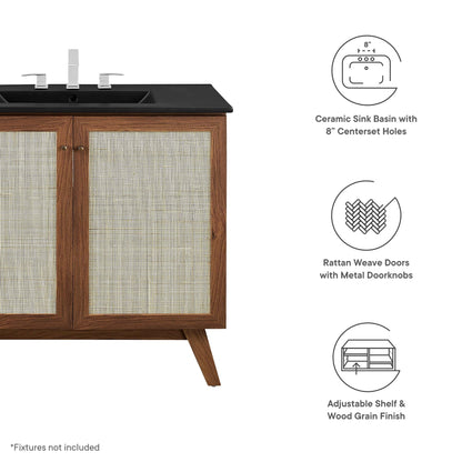 Soma 36" Bathroom Vanity by Modway - Oak Black / Walnut Black