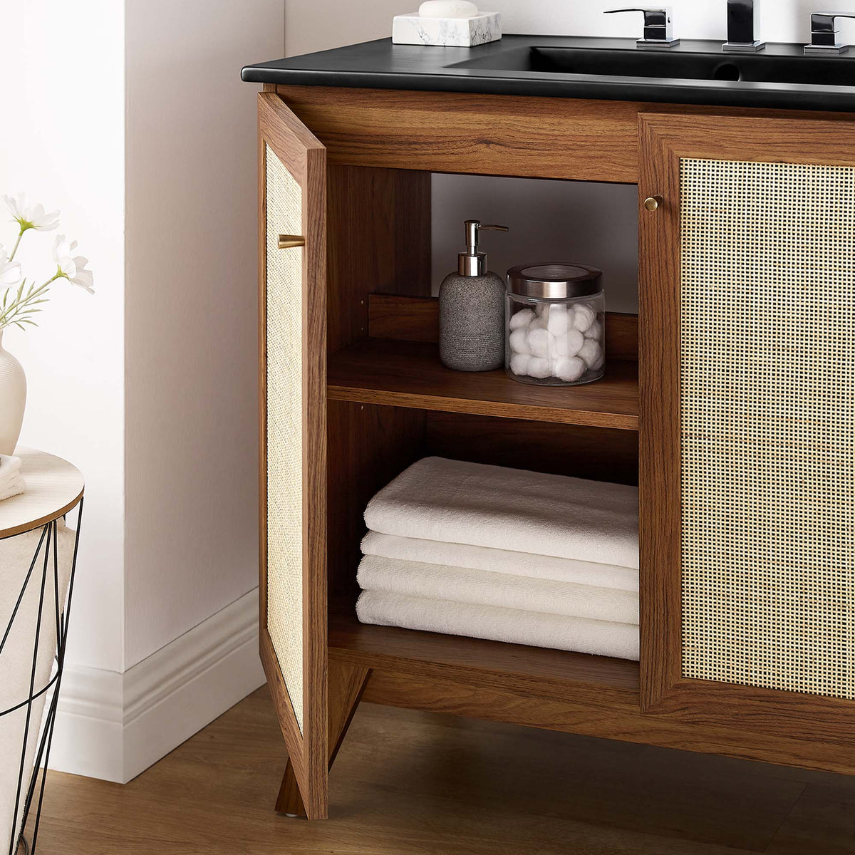 Soma 36" Bathroom Vanity by Modway - Oak Black / Walnut Black