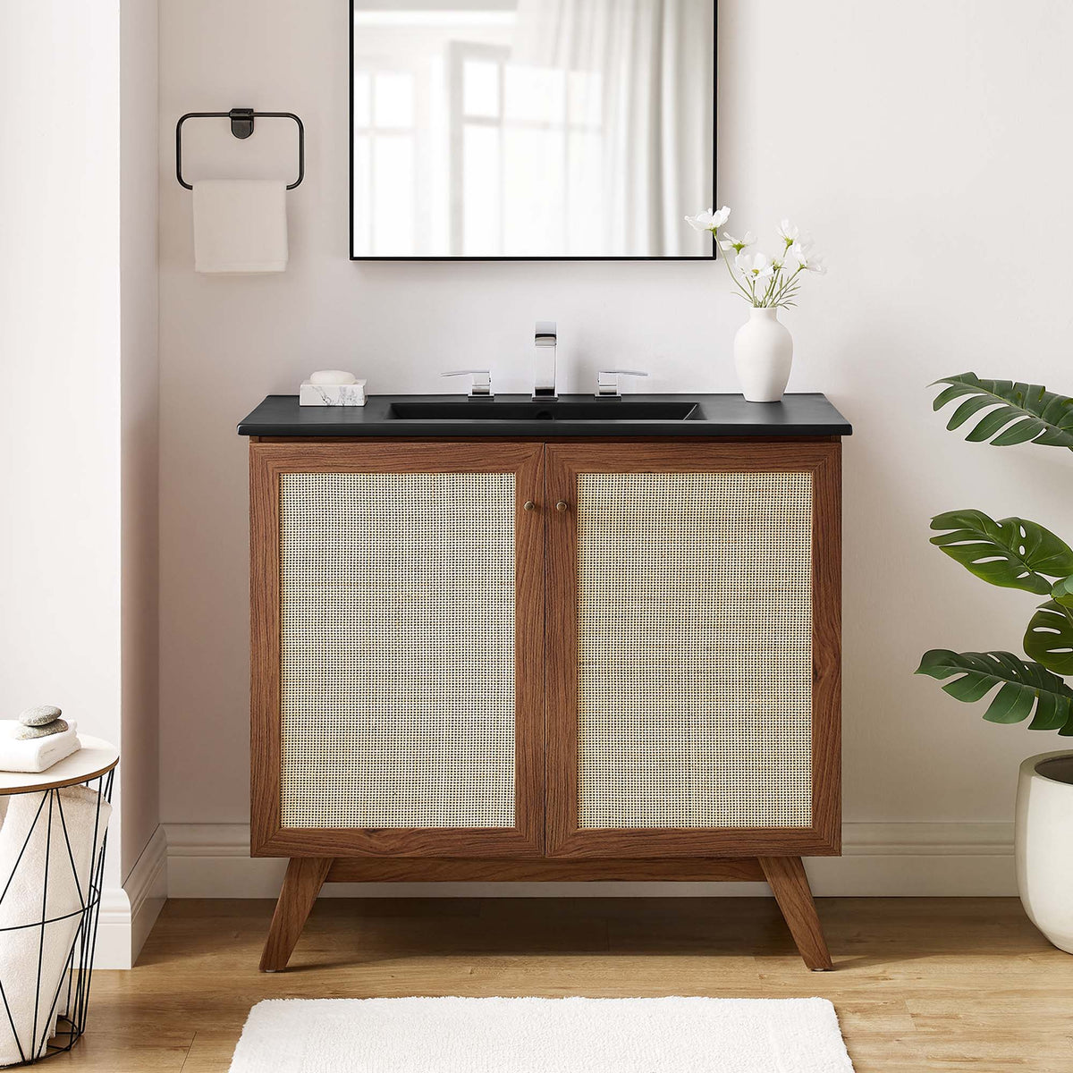 Soma 36" Bathroom Vanity by Modway - Oak Black / Walnut Black