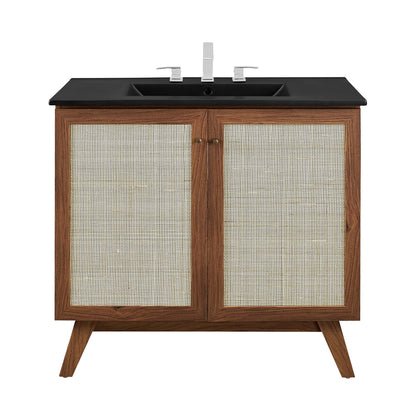 Soma 36" Bathroom Vanity by Modway - Oak Black / Walnut Black