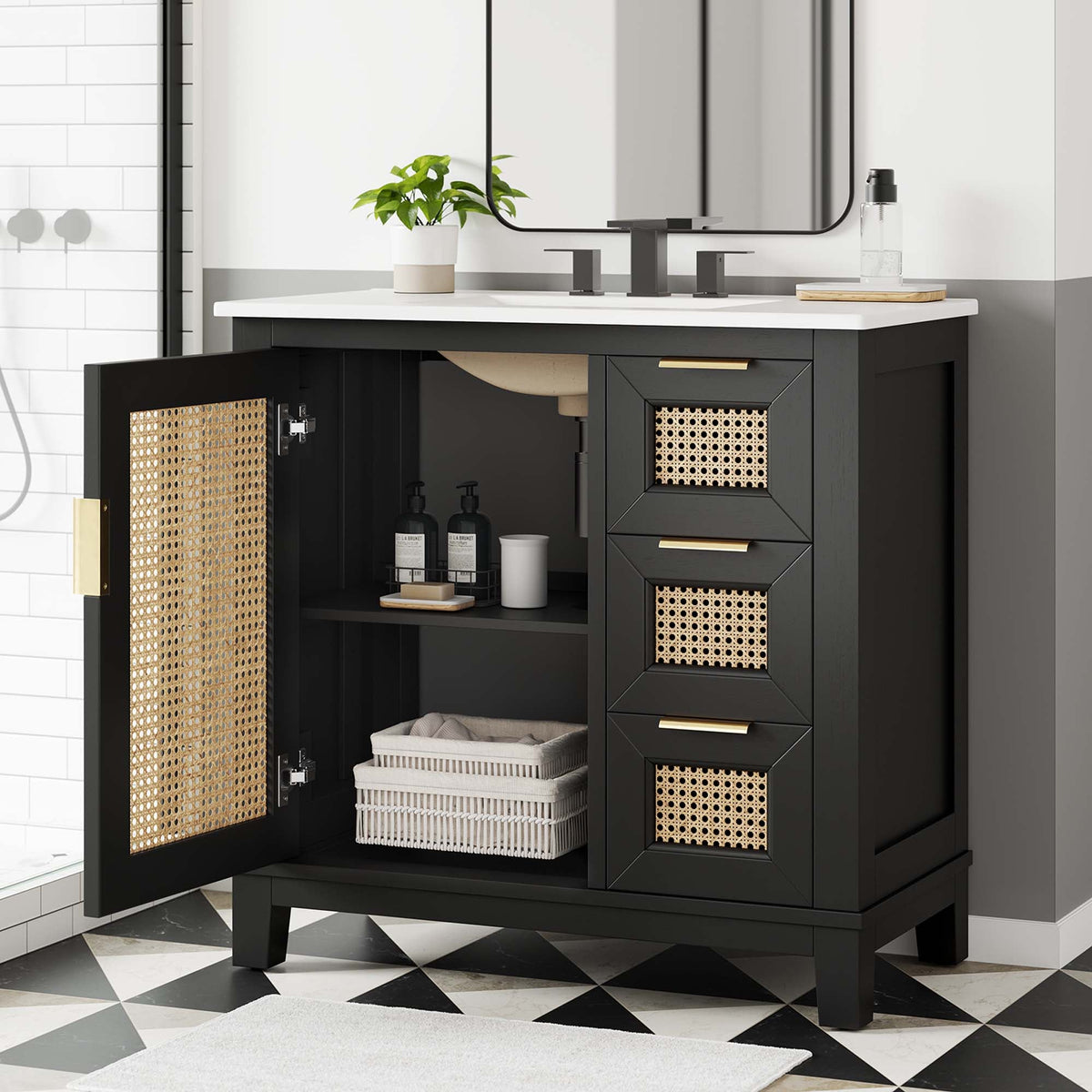 Dixie 36" Solid Wood Bathroom Vanity Cabinet by Modway - EEI-6725