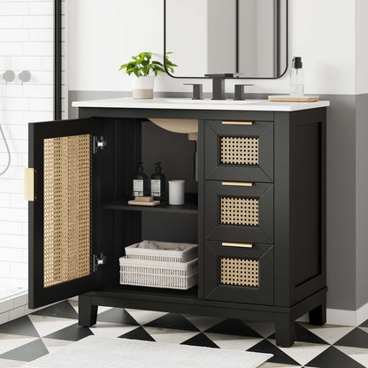 Dixie 36" Solid Wood Bathroom Vanity Cabinet by Modway - EEI-6725