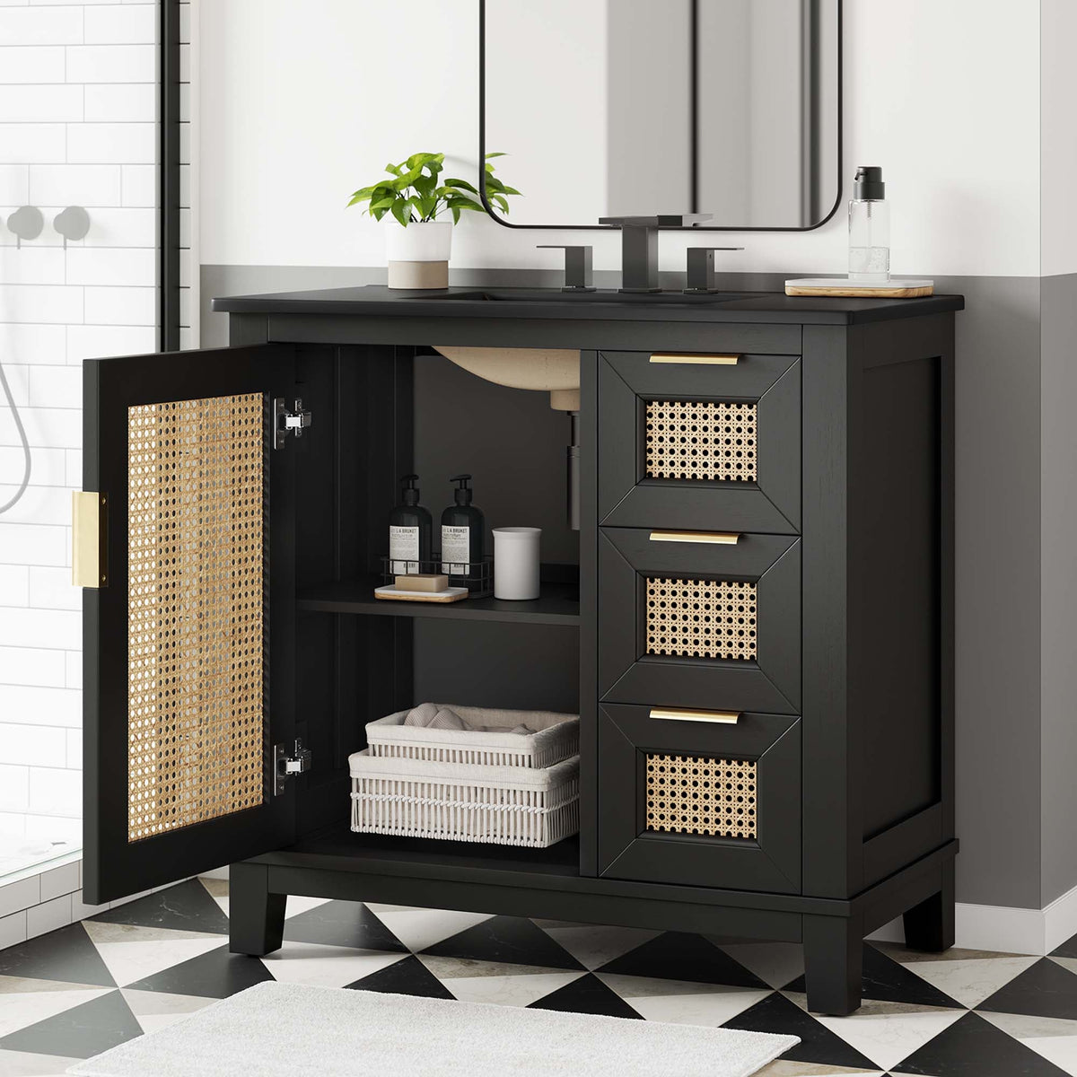 Dixie 36" Solid Wood Bathroom Vanity Cabinet by Modway - EEI-6726