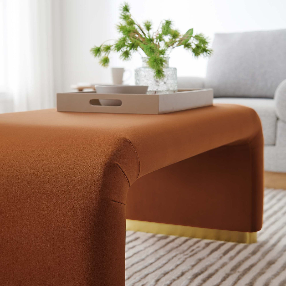 Koda Performance Velvet Waterfall Ottoman by Modway