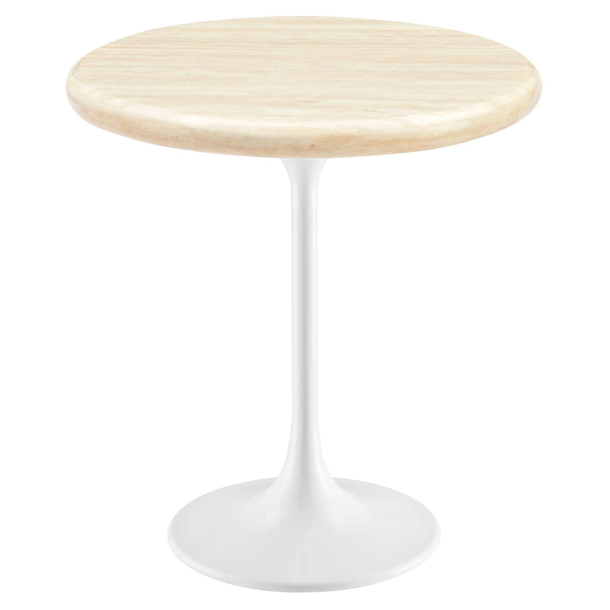 Lippa 20" Round Faux Travertine Side Table by Modway - EEI-6745
