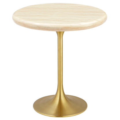 Lippa 20" Round Faux Travertine Side Table by Modway - EEI-6746